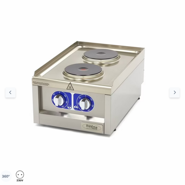  Επαγγελματική κουζίνα - 2 καυστήρες - Ηλεκτρική - Μονή μονάδα